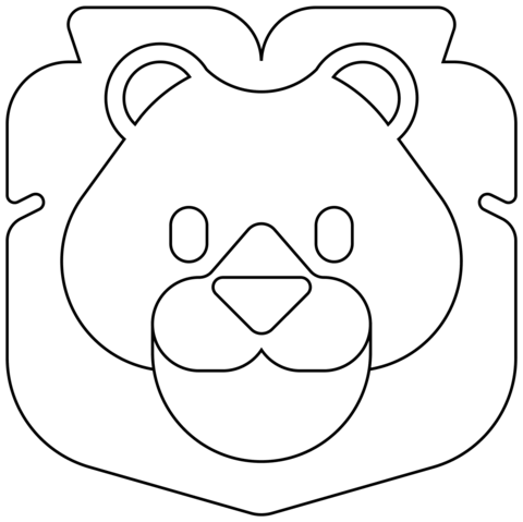 Lion Emoji Coloring Page